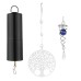 Christmas Tree Wind Chimes Stainless Steel Mirror Surface Rotary Pendant Crystal Spinner Illusion Decor