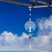 Christmas Tree Wind Chimes Stainless Steel Mirror Surface Rotary Pendant Crystal Spinner Illusion Decor