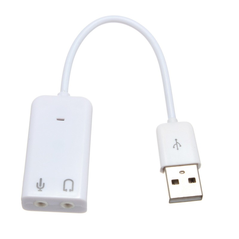 USB 2.0 External Sound Card 20cm 7.1 Channel Sound Card w/3.5mm Headphone and Microphone Jack Interface Stereo Mic Audio Adapter Converter