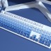 104 Keys Gradient Blue Keycaps Set PBT OEM Profile Key Caps Suitable for 61/87/104 Keyboard