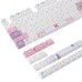 126 Keys Pink&Purple PBT Keycap Set Cherry Profile Five-sided Sublimation Custom Keycaps for Mechanical Keyboards