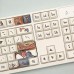 128 Keys Oil Painting Theme Keycaps Set PBT Sublimation Cherry Profile Suitable for 61/64/68/71/84/87/98/104 Mechanical Keyboards