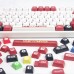 134 Keys Red and White Game Machine PBT Keycap Set XDA Profile Sublimation Keycaps for 61/87/96/98/104/108 Mechanical Keyboards