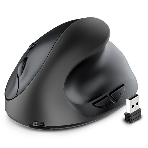 2.4G Wireless Mouse 800-1600DPI Adjustable Ergonomic Mice with 6 Keys 500mAh Battery Rechargeable Mute Mouse for PC Laptop Computer