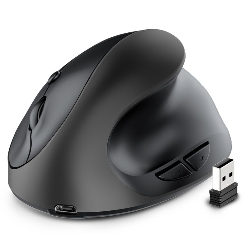2.4G Wireless Mouse 800-1600DPI Adjustable Ergonomic Mice with 6 Keys 500mAh Battery Rechargeable Mute Mouse for PC Laptop Computer