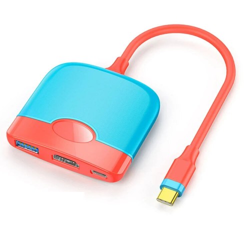 3 in 1 USB C Hub Docking Station for Nintendo Switch Portable Type C to HD 4K TV Multiport Dock 100W Laptop Charger
