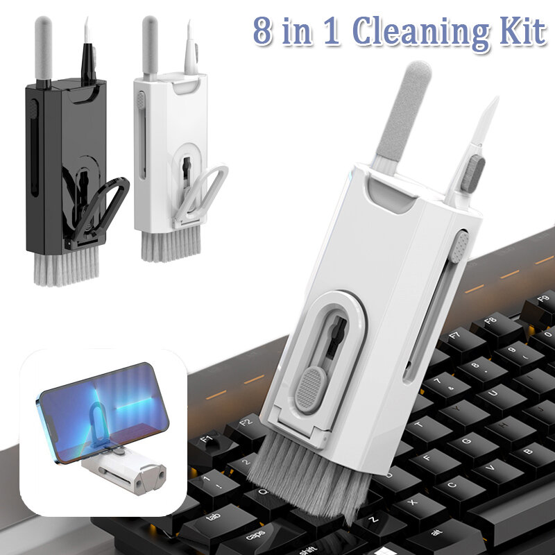 8 IN 1 Multifunctional Cleaner Brush Kit PC Computer Keyboard Dust Removal Earphone Brush Camera Phone Screen Cleaning Kit