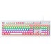 AIGUOX GK803 104 Keys Wired Mechanical Gaming Keyboard Pudding Keycaps Blue Switch RGB USB Wired Keyboards for PC Computer Laptop