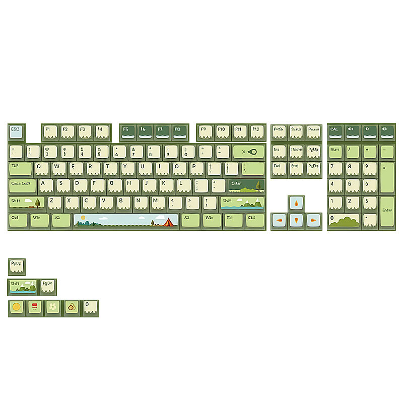 AKKO 116 Keys Midsummer Countryside PBT Keycap Set ASA Profile Custom Keycaps for 61/68/87/96/104/108 Mechanical Keyboards