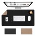 AtailorBird Large Mouse Pad PU Leather Cork Anti-slip Gaming Keyboard Pad Desktop Table Protective Mat for Home Office