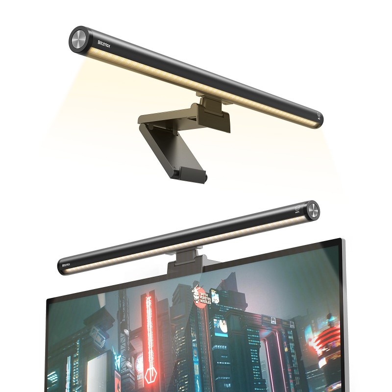 BlitzMax BM-RS1 Monitor Light Bar LED Screen Light Bar Stepless Dimming Monitor Lamp Computer Monitor Lamp for Desk Office Home Game No Screen Glare/Touch Control/Space Saving/USB Powered