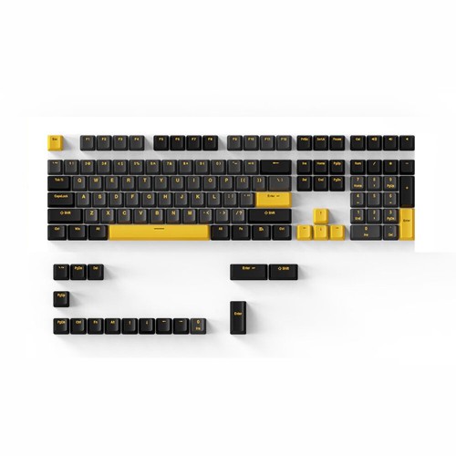 DAGK 124 Keys Black Gold/Bauhinia PBT Keycap Set OEM Profile Two Color Injection Molding Custom Keycaps for Mechanical Keyboard