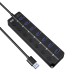 DM CHB072 7 in 1 USB2.0 Splitter Docking Station USB2.0*7 Multiports Hub for PC Laptop Computer