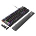 Douni MT809 RGB Wired Mechanical Gaming Keyboard with Detachable Hand Rest 104 Keys Blue Switch Keyboard