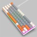 HXSJ V500 63-key Wired Mechanical Gaming Keyboard Hot Swappable Red Switch RGB USB Type-C 60% Layout Gaming Keyboard