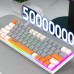 HXSJ V500 63-key Wired Mechanical Gaming Keyboard Hot Swappable Red Switch RGB USB Type-C 60% Layout Gaming Keyboard