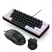 HXSJ Wired Keyboard and Mouse Set 61 Keys Gaming Keyboard 7 Colours backlight 4 DPI Stages White/Black Mouse