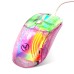 HXSJ X400 Wired Transparent Gaming Mouse 1200/2400/3200/7200/9600/12800DPI RGB Lighting Mice with 7 Programmable Keys Ergonomics Gamer Mouse