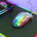HXSJ X400 Wired Transparent Gaming Mouse 1200/2400/3200/7200/9600/12800DPI RGB Lighting Mice with 7 Programmable Keys Ergonomics Gamer Mouse