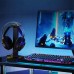 Inphic H100 Headset Stand Dual USB Ports Colorful Light Base Headphone Hanger Headset Mount Holder Office Home Decor