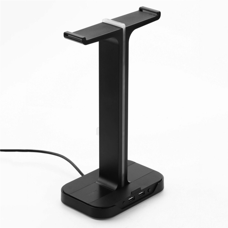 Inphic H100 Headset Stand Dual USB Ports Colorful Light Base Headphone Hanger Headset Mount Holder Office Home Decor