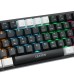 LEAVEN K620 Mechanical Keyboard 61 Keys PBT Translucent Dual-Color Injection Keycaps Blue/Red Switch RGB Backlit Detachable Type-C Wired Gaming Keyboard