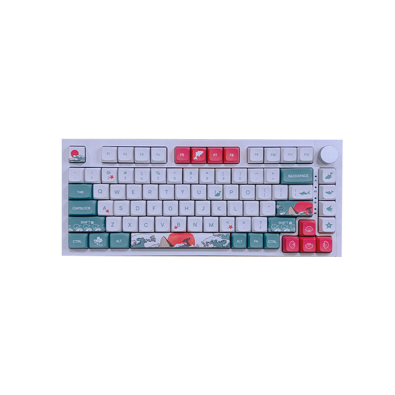 SPYSELF 125 Keys Coral Sea PBT Keycap Set FA Profile Five-sided Sublimation English Custom Keycaps for Mechanical Keyboards