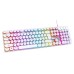 T-WOLF T80 USB Wired Round Keyboard 104Keys Rainbow RGB Backlight Gaming Keyboard Mechanical Feel Computer Punk Button Keyboard