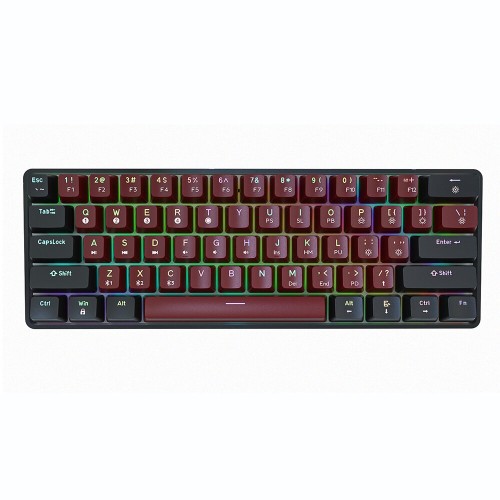TMKB GK61 Mechanical Gaming Keyboard 61 Keys Full-Key Programmable PBT Translucent Keycaps Dual-Mode bluetooth 5.1 Type-C Wired Hot Swappable Blue/Brown/Black/White Gateron Switch RGB Backlit 60% Compact Keyboard