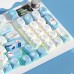 iBlancod 128 Keys Winter Snow PBT Keycap Set CSO Profile Five-sided Sublimation Custom Keycaps for 61/63/64/67/68/71/75/78/82/84/87/96/98/100/104/108 Mechanical Keyboards