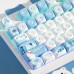 iBlancod 128 Keys Winter Snow PBT Keycap Set CSO Profile Five-sided Sublimation Custom Keycaps for 61/63/64/67/68/71/75/78/82/84/87/96/98/100/104/108 Mechanical Keyboards