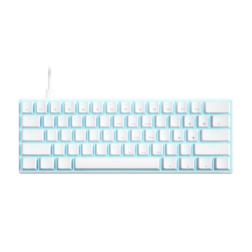 iBlancod K61 61 Keys Wired Mechanical Gaming Keyboard Hot Swappable Red/Blue Switch LED Backlit NKRO Type-C Ergonomics Gaming Keyboard for Home Office Gamer