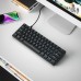 iBlancod K61 61 Keys Wired Mechanical Gaming Keyboard Hot Swappable Red/Blue Switch LED Backlit NKRO Type-C Ergonomics Gaming Keyboard for Home Office Gamer