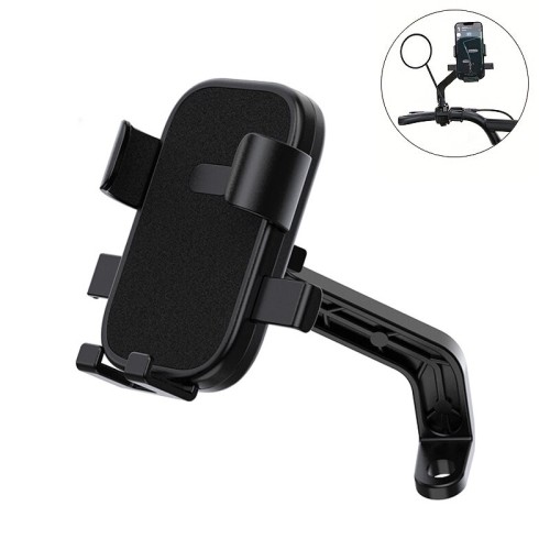 1s Quick Lock Bicycle Phone Handlebar One Hand Operation Shock-absorbing Stable Mobile Protection Rearview Holder for 4.2-7.2 inch Phones