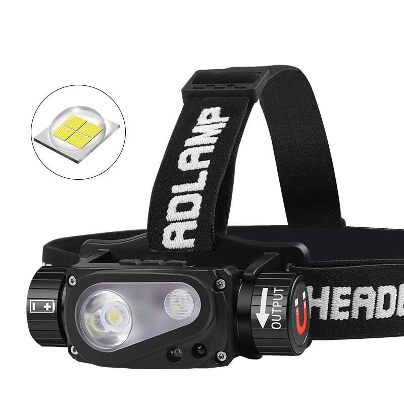 200B-2 XHP50 LED Headlamp Motion Sensor Headlight Flashlight 18650/21700 USB Rechargeable Head Lamp Torch 10 Lighting Mode Work Light