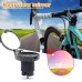 2 in 1  Bike Rear Mirror 360° Rotation Waterproof Wear-resistant Bicycle Mini Handlebar Rearview with Warning Tailight for Night Cycling