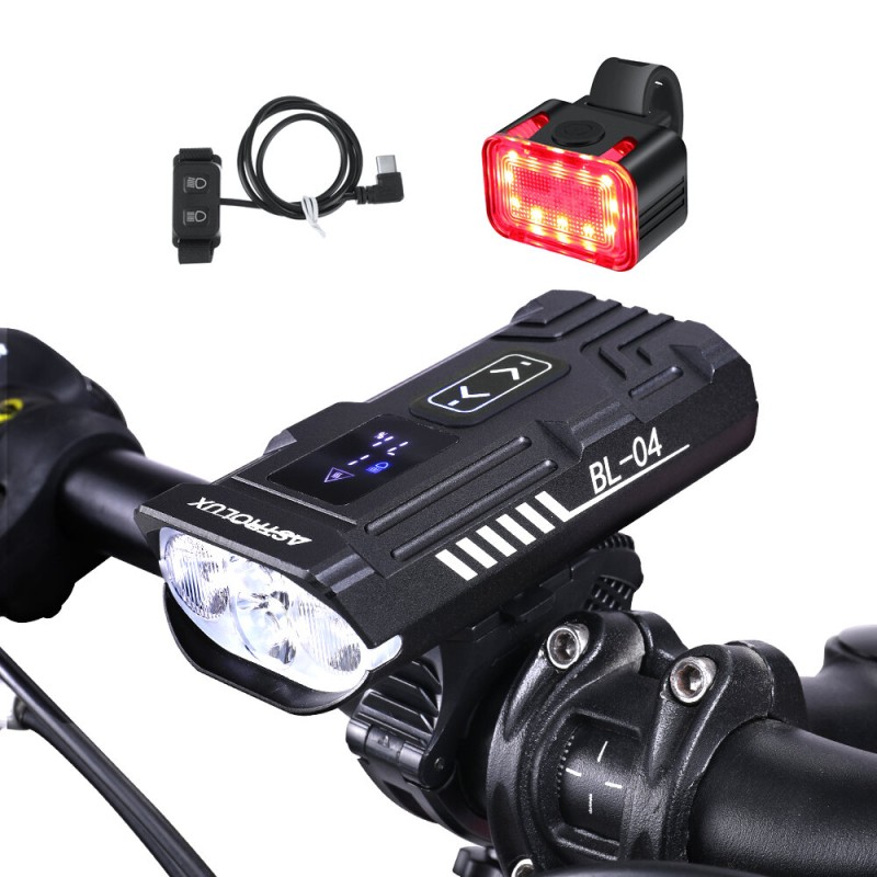 Astrolux® BL04 Digital Bike Headlight 1600LM Dual Distance Beam 6000mAh Portable Power Bank Type-C Charging Memory Mode Waterproof Bicycle Front Light for Electric Bike MTB Bike Flashlight