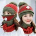 BIKIGHT Cotton Knit Windbreak Winter Warmth Cute Riding Protection Suit Bicycle Caps Bike Skiing Camping Winter Hat Scarf Mask Suit