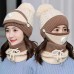 BIKIGHT Cotton Knit Windbreak Winter Warmth Cute Riding Protection Suit Bicycle Caps Bike Skiing Camping Winter Hat Scarf Mask Suit