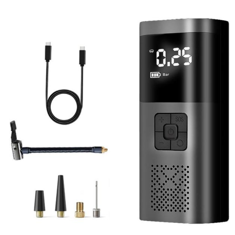 Bike Air Compressor Mini Electrical Air Pump with LED Lamp Power Bank Function Portable Wireless Tire Inflatable Pump Inflator