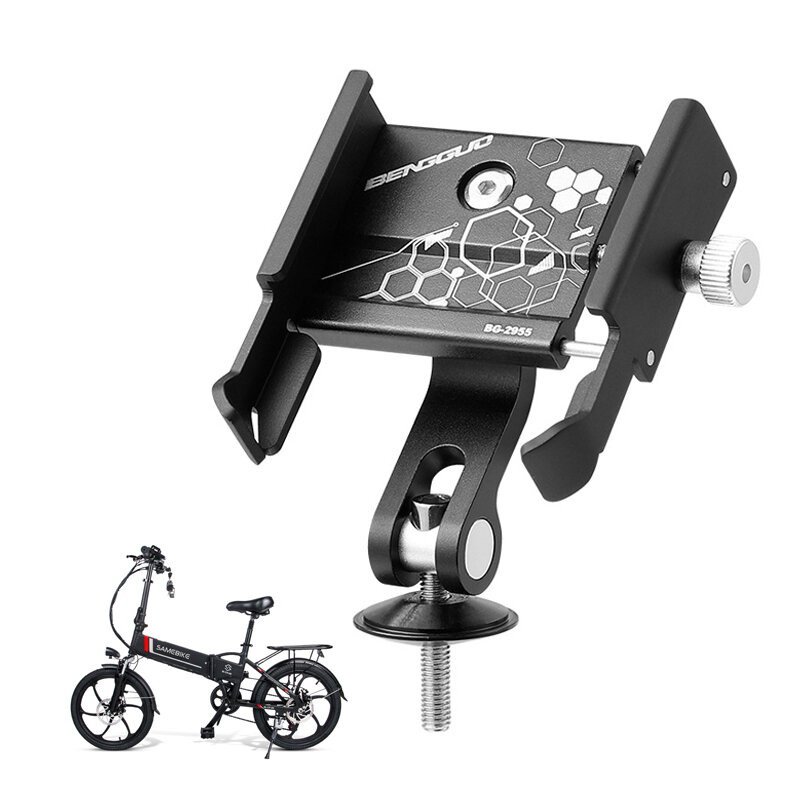 Bike Holder Aluminum Alloy 360° Adjustable Sturdy Anti-fall 0.2kg Lightweight Handlebar Holder for Motorcycle Bicycle Scooter Bracket