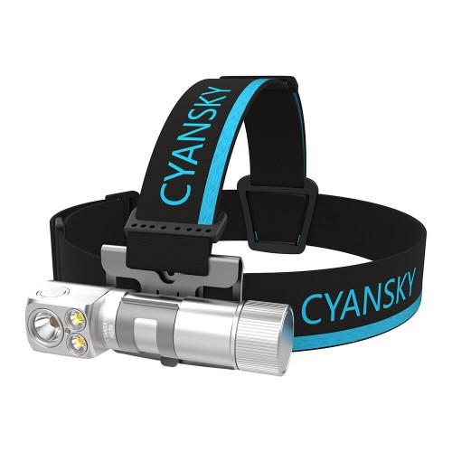 Cyansky HS7R 2800 Lumens Powerful  2 in 1 LED Flashlight Headlamp Spotlight and Floodlight Headlight Rechargeable Head Light Torch For Camping Fishing