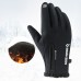 Golovejoy Warm Gloves Zipper Touch Screen Windproof Plus Velvet Wear-Resistant Gloves for Cycling Driving Running Hiking