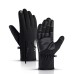 Golovejoy Warm Gloves Zipper Touch Screen Windproof Plus Velvet Wear-Resistant Gloves for Cycling Driving Running Hiking