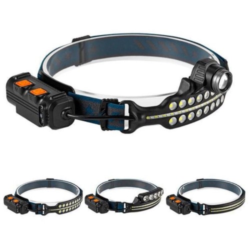 LED COB Sensor Headlamp Bike Headlight Working Flashlight with Built-in Battery USB Rechargeable Head Lamp Work Torch