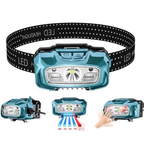 Motion Sensor LED Headlamp USB Rechargeable Headlight Waterproof Induction Headlamps Head Flashlight for Camping Hiking Emegency