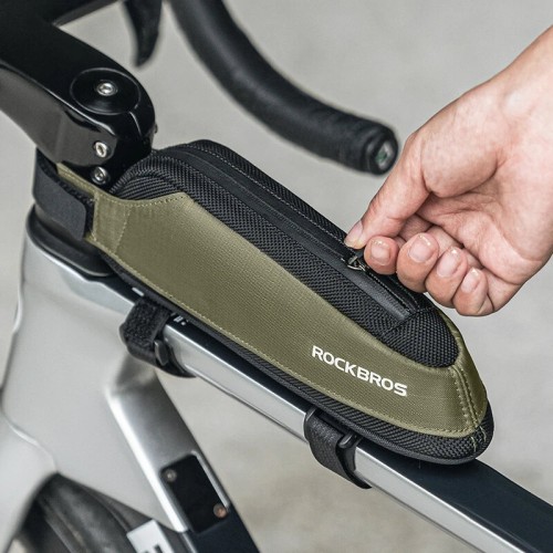 ROCKBROS Bicycle Bag Quick Release Narrow Cycling Top Down Tube Bag Large Capacity Lightweight Reflective Triangle Bag for Outdoor Cycling