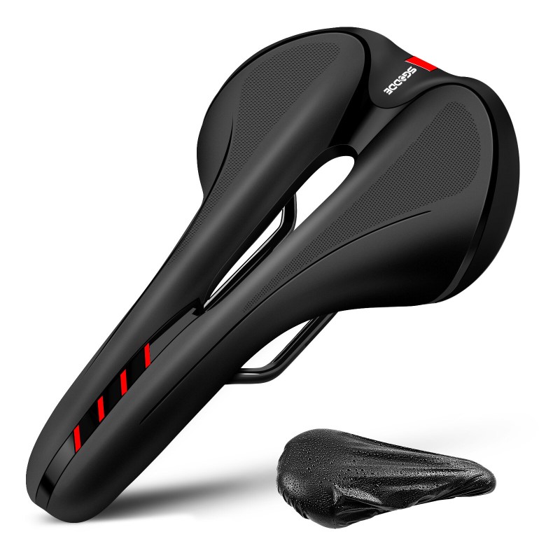 SGODDE Bicycle Saddle Breathable Soft Waterproof Shock Absorption Bike Cushion Seat for MTB Road Bike