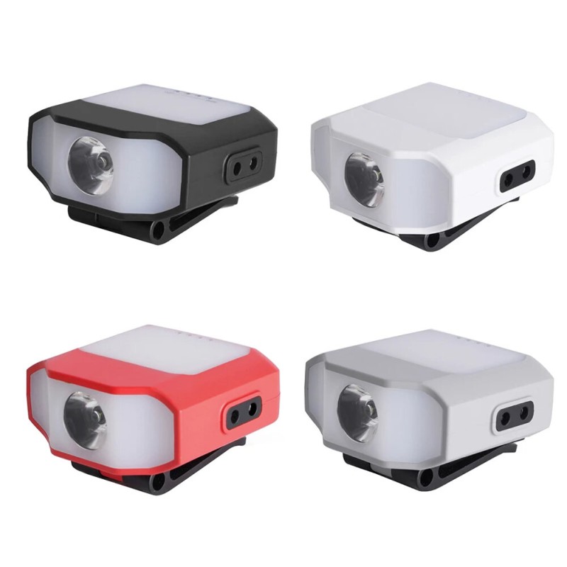 Sensor Cap Clip on Light Headlight 6 Modes COB LED Headlamp Type-C Charging for Outdoor Camping Fishing Emergency Head Lamp