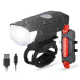 USB Rechargeable LED Bike Headlight Taillight Set Rainproof Cycling Front Back Headlight Lamp Bicycle Warning Light Flashlight